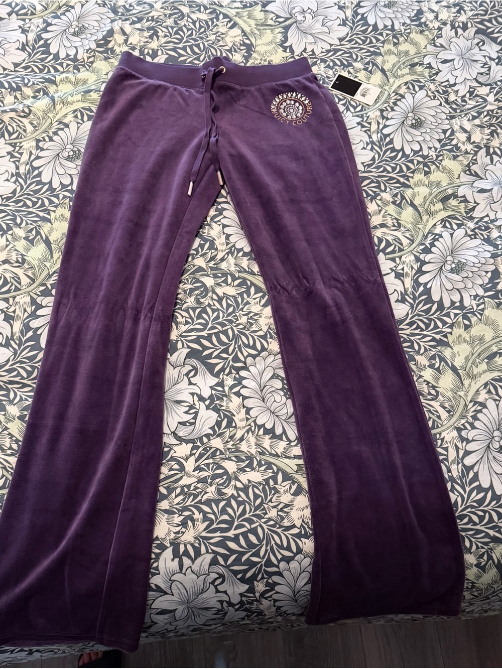 Juicy Couture Purple Velour Wide Leg Pants